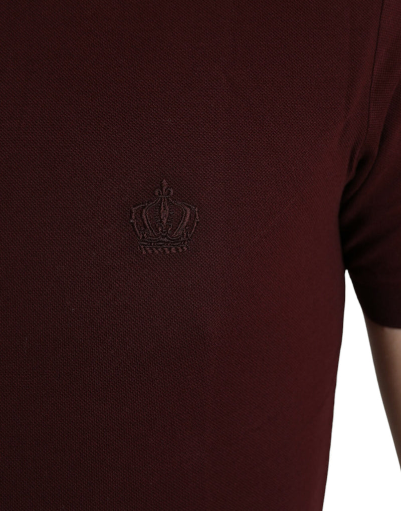 Dolce & Gabbana Elegant Maroon Cotton Polo Men's T-Shirt