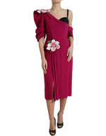 Dolce & Gabbana Elegant Purple Silk Midi Sheath Women's Dress