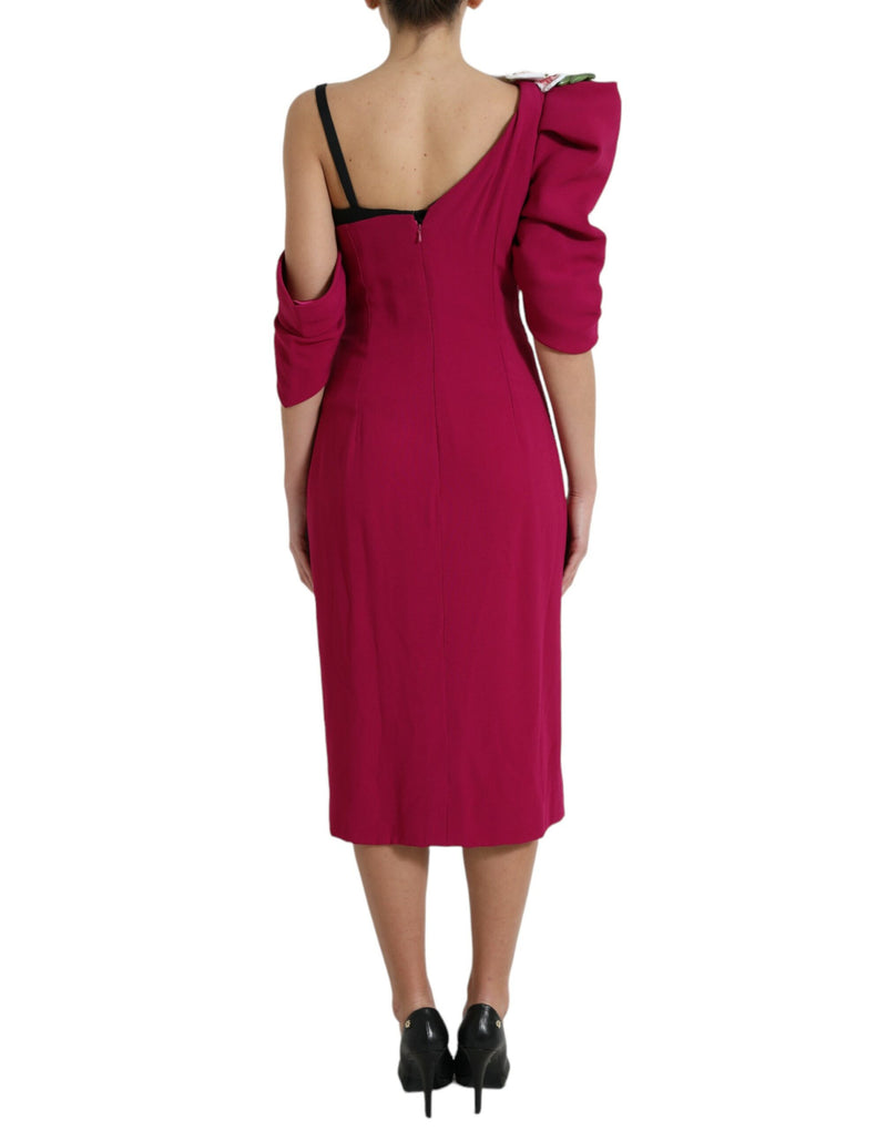 Dolce & Gabbana Elegant Purple Silk Midi Sheath Women's Dress