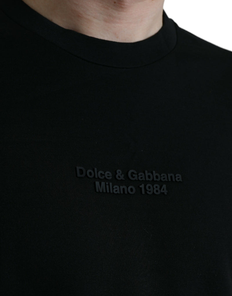 Dolce & Gabbana Elegant Leopard Print Crew Neck Men's Tee