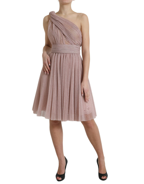 Dolce & Gabbana Elegant Asymmetrical Pink Tulle Women's Dress
