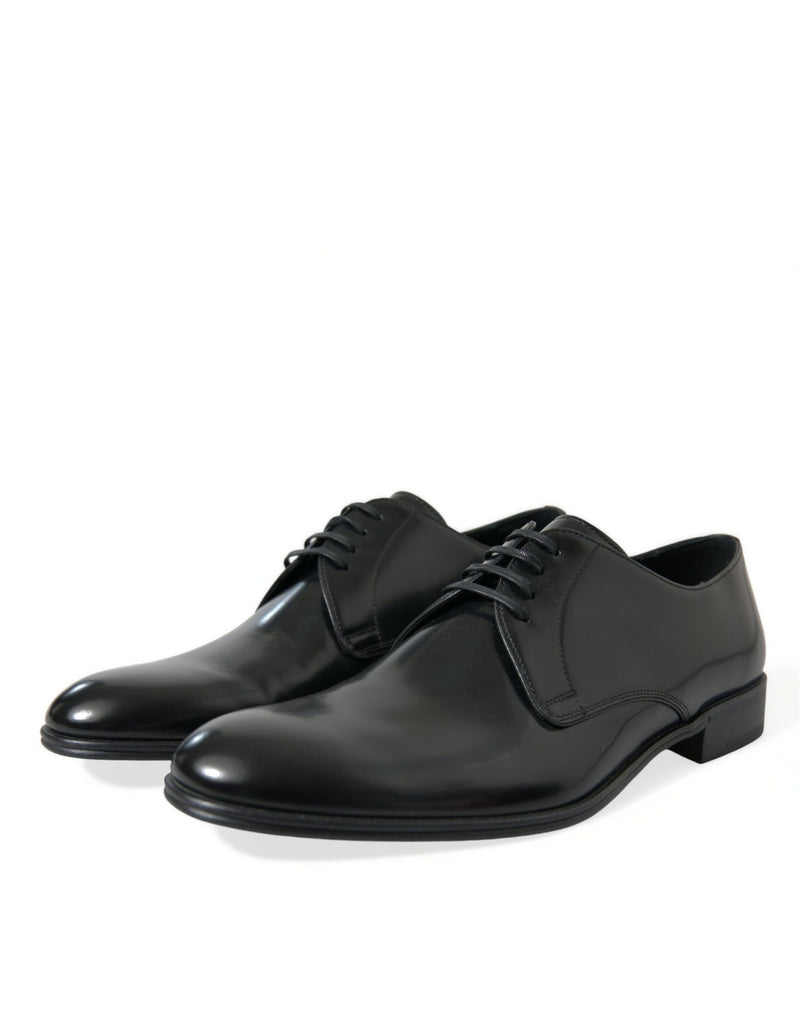 Dolce & Gabbana Elegant Black Leather Derby Formal Men's Shoes