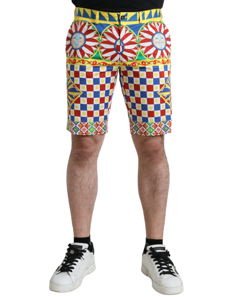 Dolce & Gabbana Multicolor Print Bermuda Men's Shorts