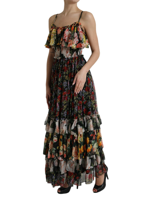 Dolce & Gabbana Vibrant Silk Floral Maxi Women's Dress