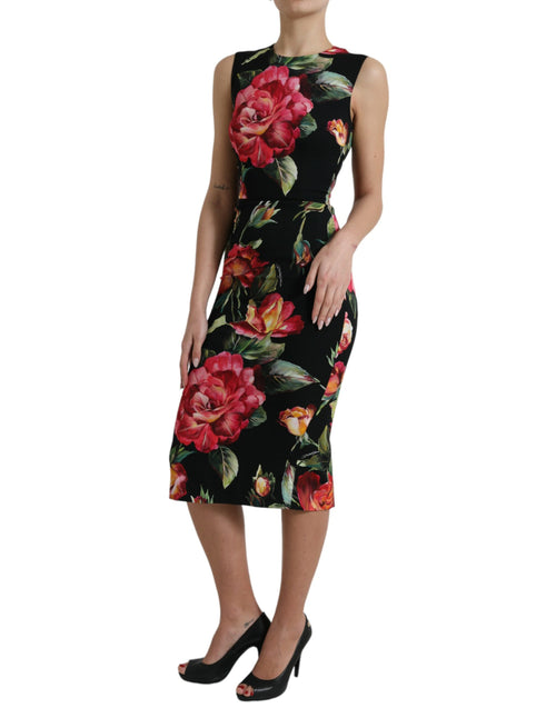 Dolce & Gabbana Elegant Floral Sheath Midi Women's Dress