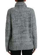 Dolce & Gabbana Elegant Gray Cashmere Blend Turtleneck Women's Pullover