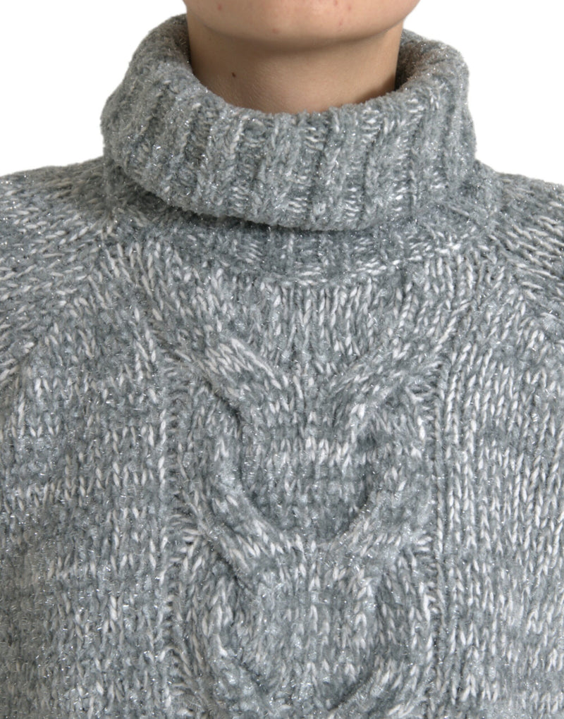 Dolce & Gabbana Elegant Gray Cashmere Blend Turtleneck Women's Pullover