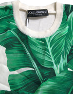 Dolce & Gabbana Silk Banana Leaf Print Tank Women's Top