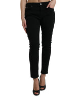 Dolce & Gabbana Elegant Black Mid Waist Stretch Women's Jeans