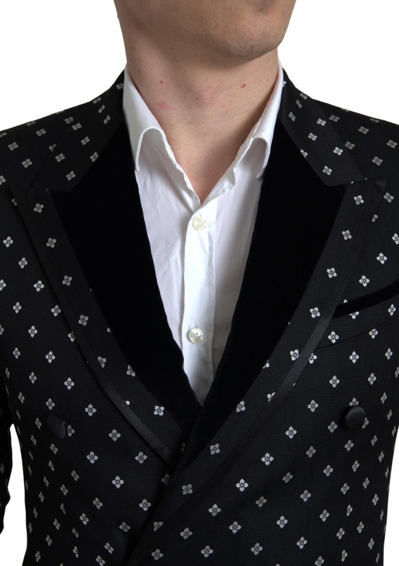 Dolce & Gabbana Elegant Geometric Patterned Slim Men's Blazer