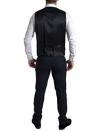 Dolce & Gabbana Elegant Blue &amp; Black Martini Slim Fit Men's Suit