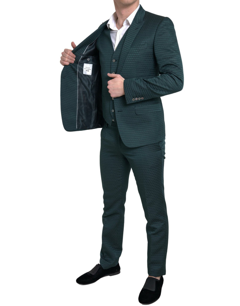Dolce & Gabbana Emerald Elegance Slim Fit 3-Piece Men's Suit