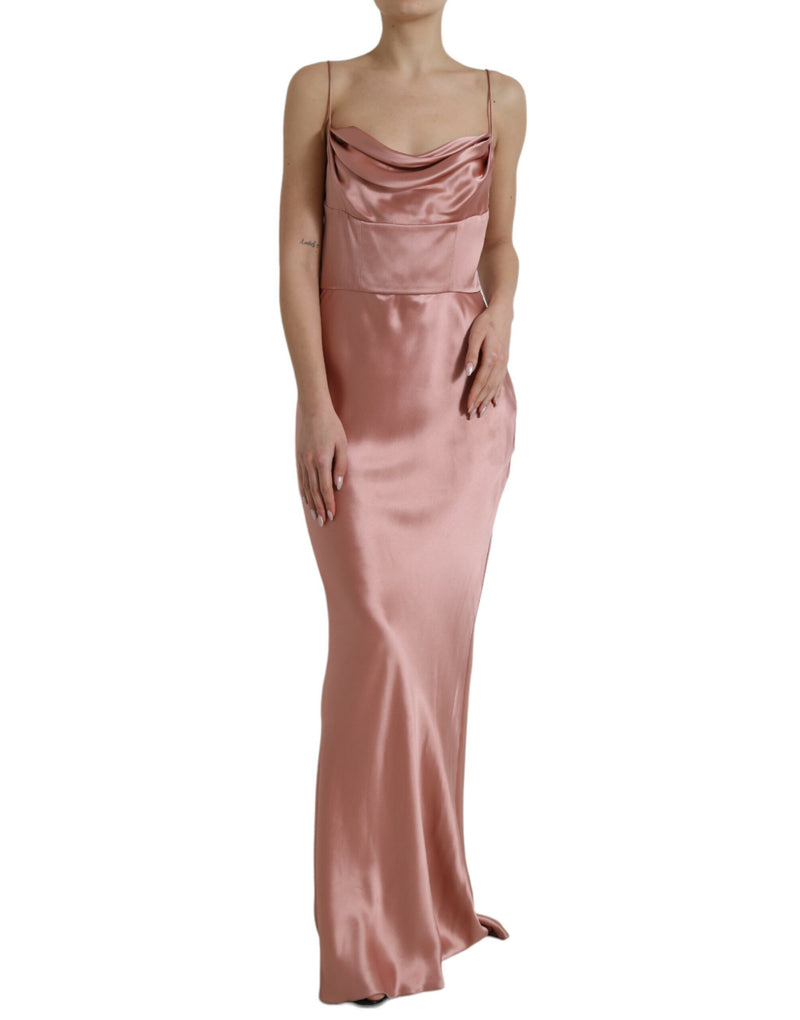Dolce & Gabbana Elegant Long Silk Gown in Women's Pink