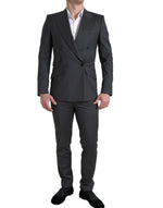 Dolce & Gabbana Sleek Grey Slim Fit Double Breasted Men's Suit