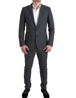 Dolce & Gabbana Elegant Grey Checkered Slim Fit Men's Suit
