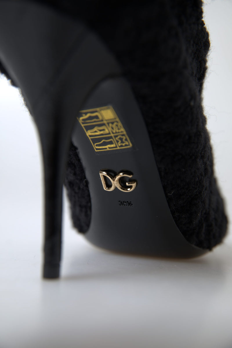 Dolce & Gabbana Elegant Virgin Wool Mid Calf Women's Boots