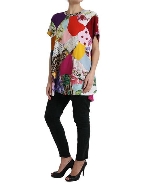 Dolce & Gabbana Multicolor Cotton Silk Patchwork Women's Blouse