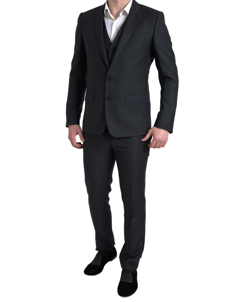 Dolce & Gabbana Elegant Black Martini Slim Fit 3-Piece Men's Suit