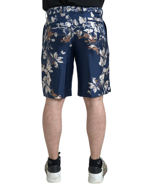 Dolce & Gabbana Silken Floral Bermuda Shorts in Men's Blue