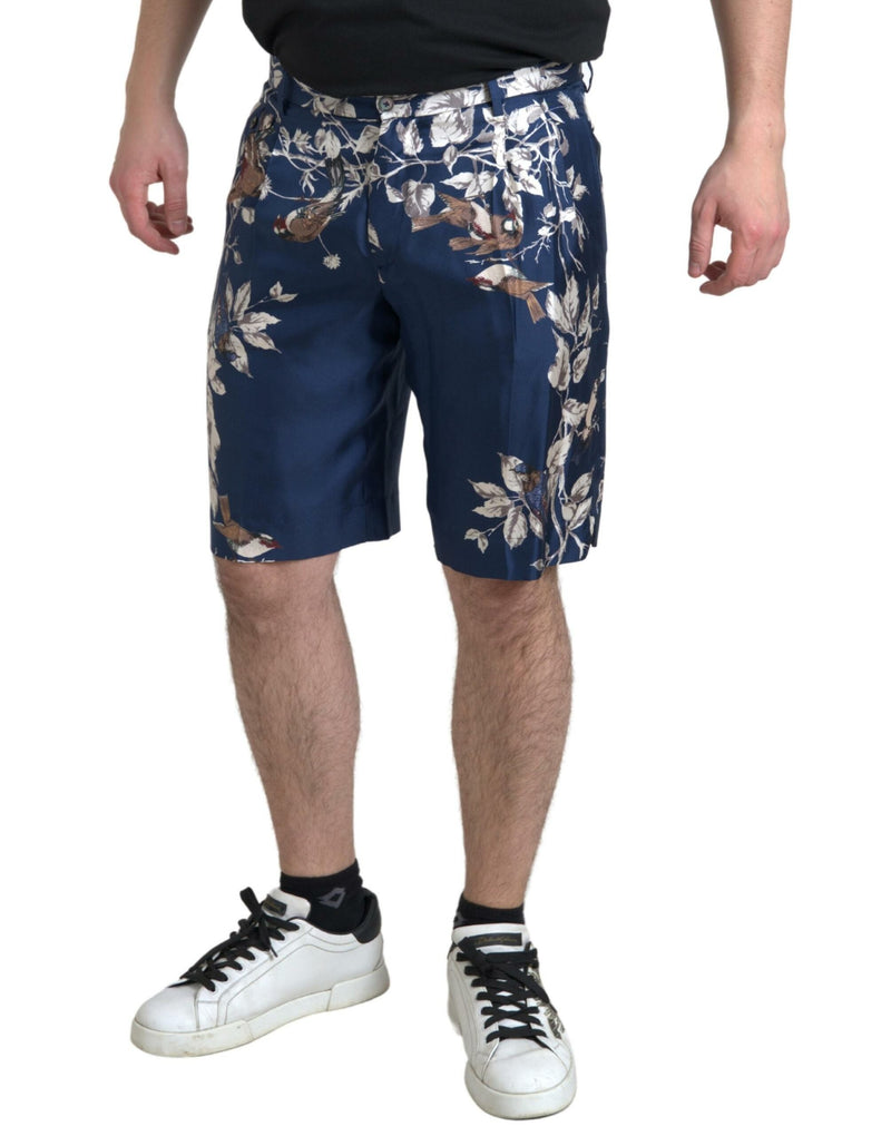 Dolce & Gabbana Silken Floral Bermuda Shorts in Men's Blue