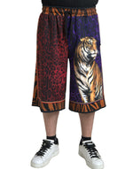 Dolce & Gabbana Chic Multicolor Bermuda Shorts with Exotic Men's Print