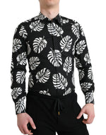 Dolce & Gabbana Elegant Leaf Print Slim Fit Dress Men's Shirt