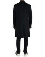 Dolce & Gabbana Black Wool Cashmere Trench Coat Men's Jacket