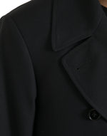 Dolce & Gabbana Black Double Breasted Trench Coat Men's Jacket