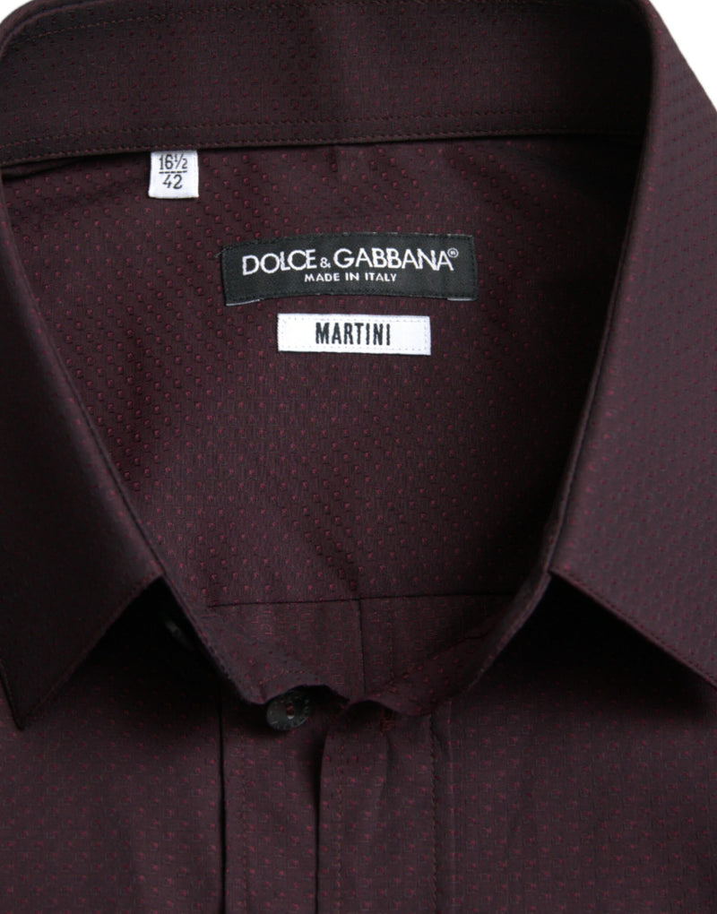 Dolce & Gabbana Elegant Maroon Martini Dress Men's Shirt