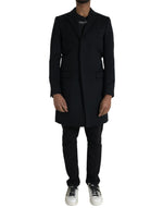 Dolce & Gabbana Black Single Breasted Trench Coat Men's Jacket