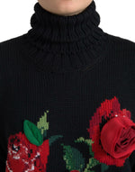 Dolce & Gabbana Elegant Floral Knitted Wool-Cashmere Women's Sweater