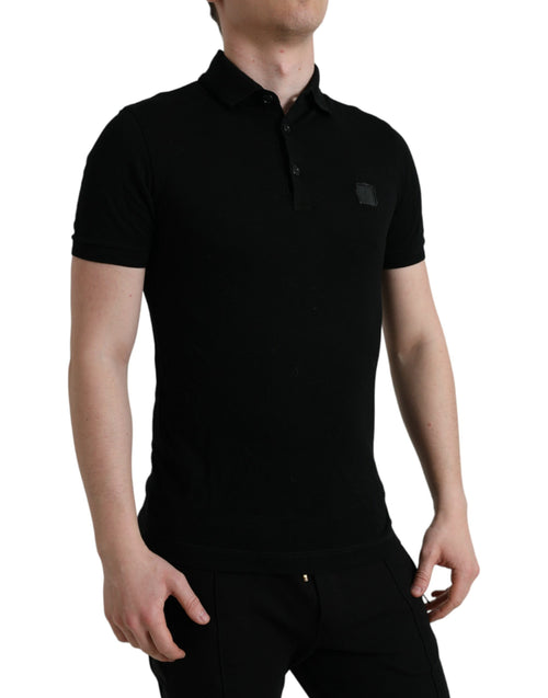 Dolce & Gabbana Elegant Black Cotton Polo Men's Shirt
