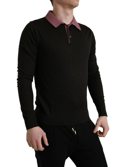 Dolce & Gabbana Elegant Wool Pullover Sweater in Men's Brown