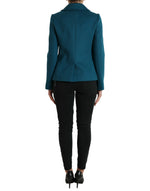 Dolce & Gabbana Blue Trench Wool Cashmere Short Coat Women's Jacket