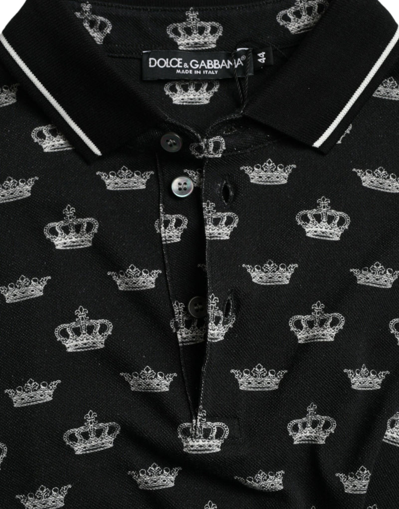 Dolce & Gabbana Elegant Crown Motif Cotton Polo Men's Tee