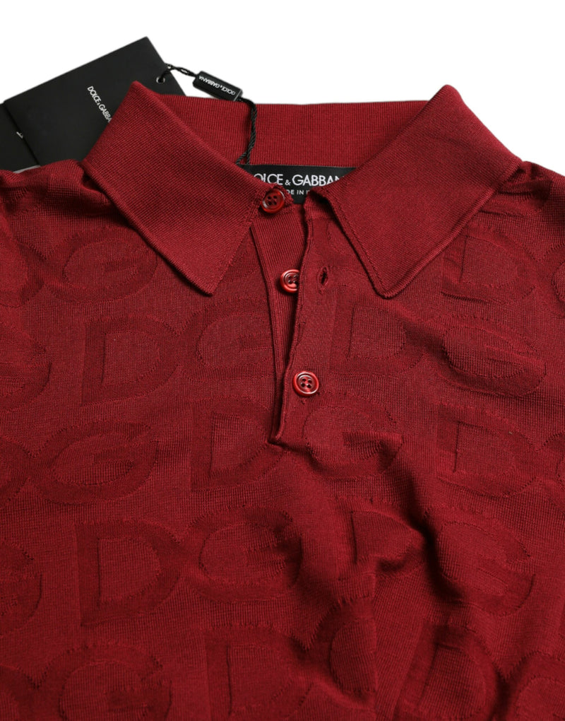 Dolce & Gabbana Elegant Silk Maroon Polo Men's T-Shirt