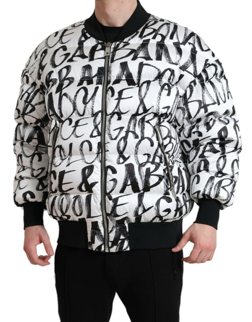 Dolce & Gabbana Elegant White Bomber Men's Jacket