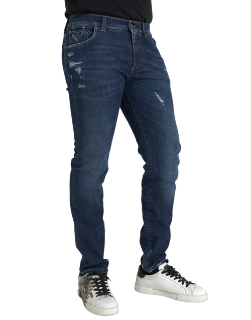 Dolce & Gabbana Blue Slim Fit Cotton Skinny Men Denim Men's Jeans