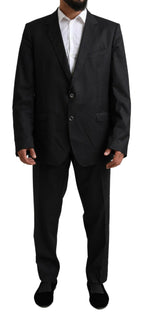 Dolce & Gabbana Elegant Black Virgin Wool Martini Men's Suit