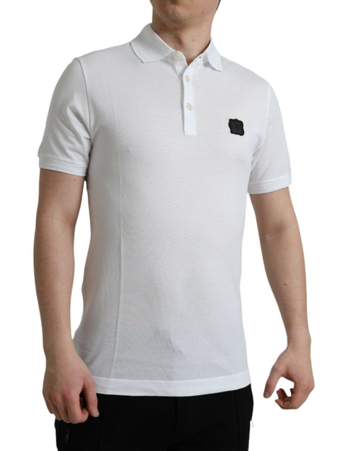 Dolce & Gabbana Elegant White Cotton Polo Men's T-Shirt