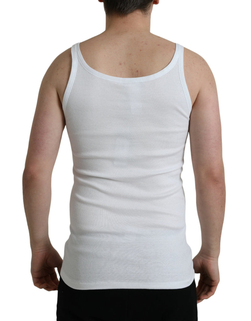 Dolce & Gabbana Elegant White Cotton Tank Men's T-Shirt