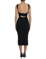 Dolce & Gabbana Elegant Black Sheath Halter Midi Women's Dress