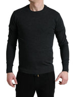 Dolce & Gabbana Elegant Gray Wool Pullover Men's Sweater