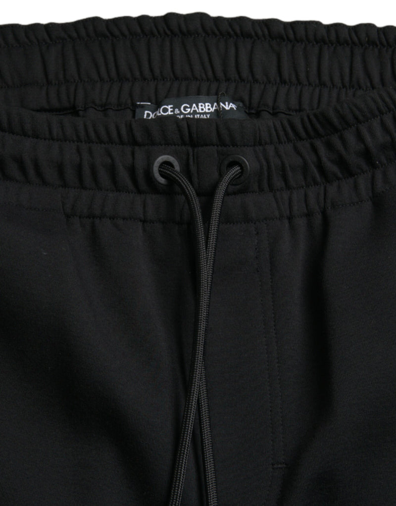 Dolce & Gabbana Elegant Black Jogger Pants - Cotton & Nylon Men's Blend