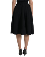 Dolce & Gabbana Black High Waist A-line Knee Length Women's Skirt