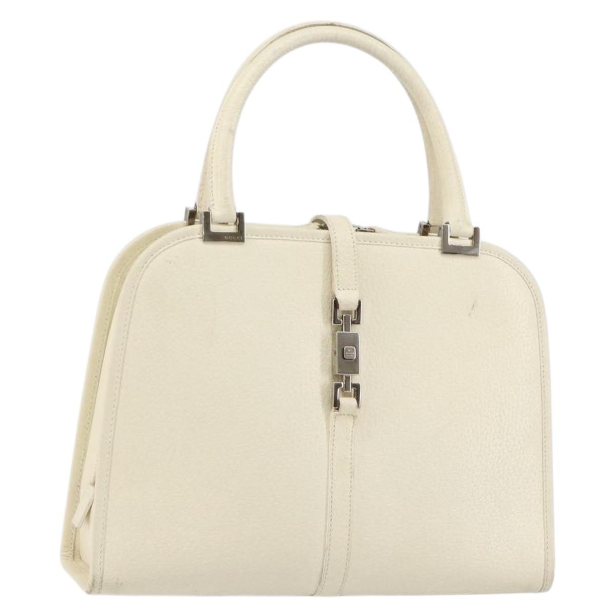 Gucci Jackie Leather White Leather Handbag (Pre-Owned)