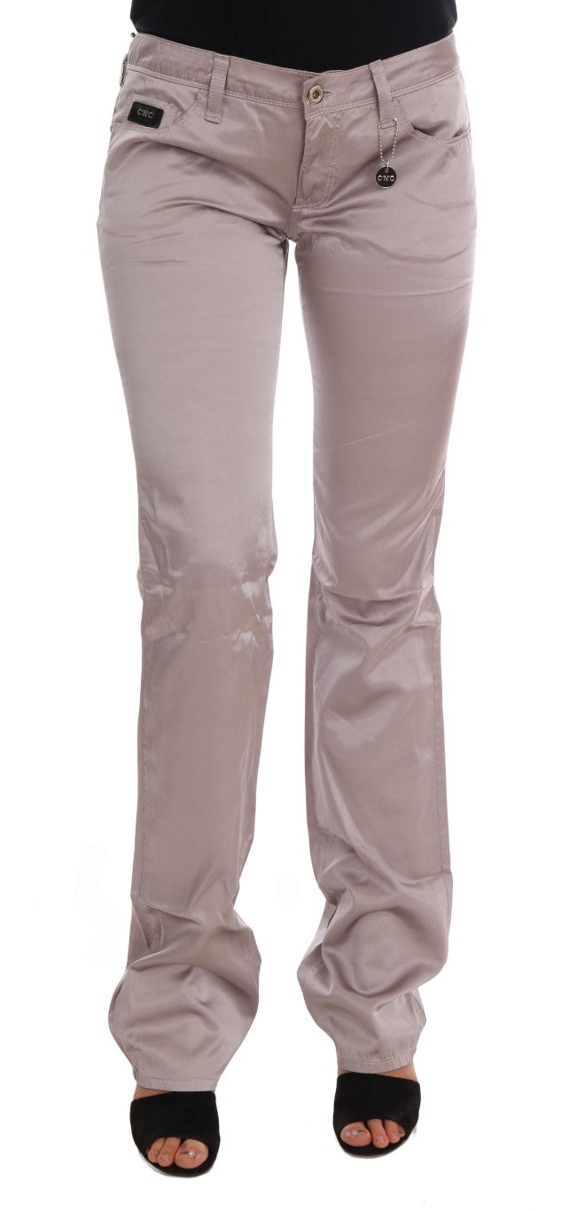 Costume National Beige Cotton Slim Fit Women's Jeans