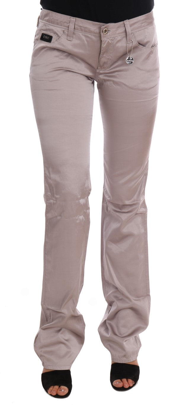 Costume National Beige Cotton Slim Fit Women's Jeans