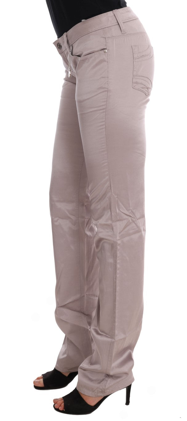 Costume National Beige Cotton Slim Fit Women's Jeans
