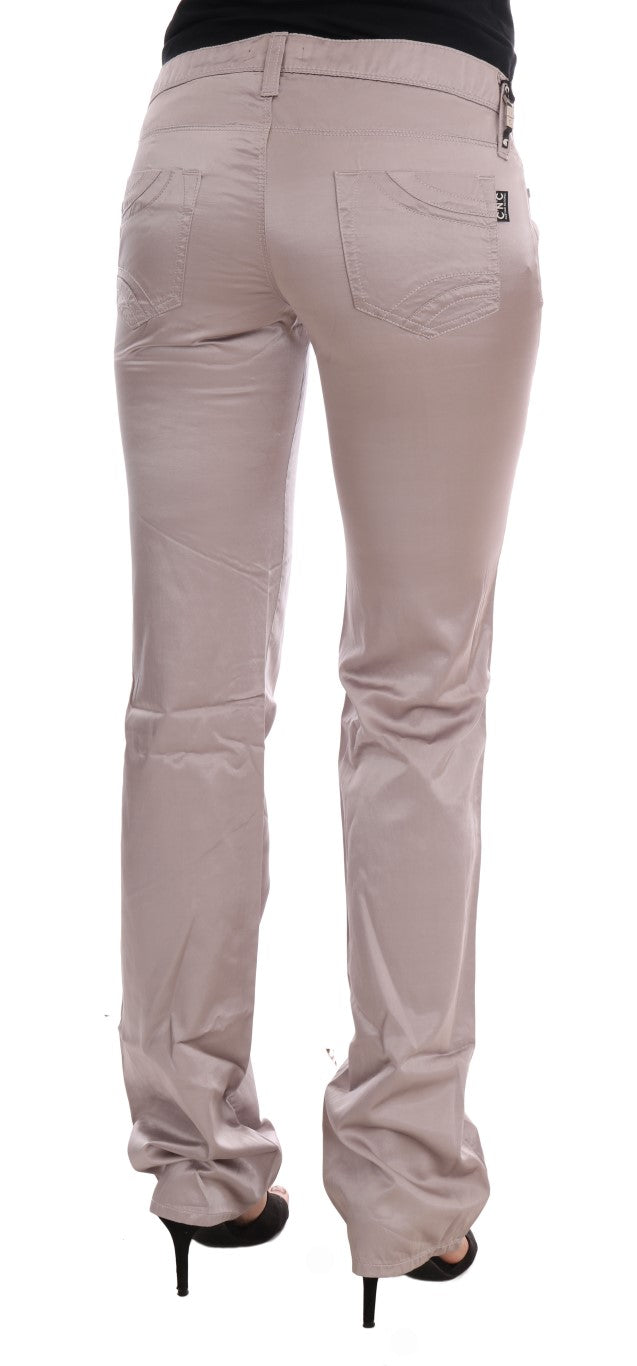 Costume National Beige Cotton Slim Fit Women's Jeans
